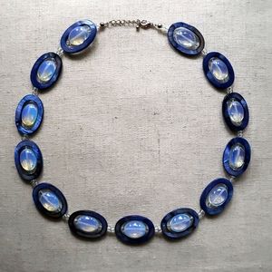 🔥HP🔥 VTG Opalite / Abalone Link Necklaces, blue tone